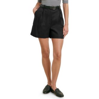Favorite Daughter The Favorite Linen Blend Shorts in Black at Nordstrom, Size 12