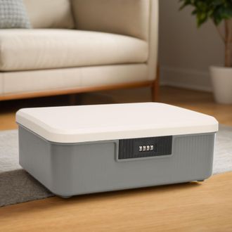 Infinite Aufbewahrungsbox Mit Zahlenschloss 16 L Abs Unterteiltes Design Organizer F&uuml;r Dokumente Und Gegenst&auml;nde