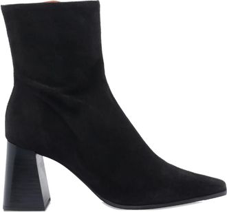Ángel Alarcón 80mm zip-detail block-heel boots - women - Calf Leather/Calf Suede/Rubber - 36 - Black