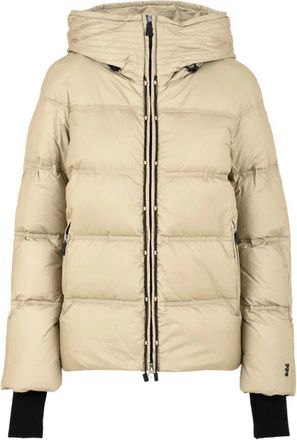Add Jas met ritssluiting aan de voorkant - Dames - Gewatteerde jassen - Beige - S - Wol - Jassen