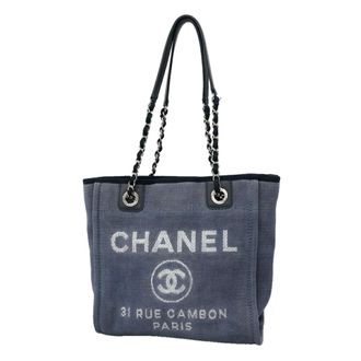 Chanel Navy Canvas Tote Bag (Pre-Owned)