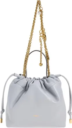 Chlo&eacute; Mini Icons Leather Shoulder Bag in Greyish Blue at Nordstrom