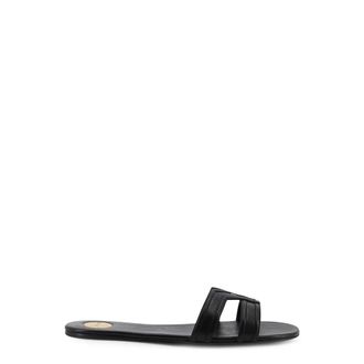 Saint Laurent Sliders, female, Black, Size: 6 1/2 US Leather Slides