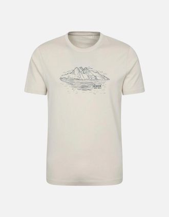 Mountain Warehouse Mens Mountain Warehouse Mens Snowdon Mountain Short-Sleeved T-Shirt - Cream - Size: 36