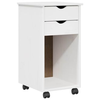 vidaXL Mobile Con Ruote 34 X 39 X 65,5 Cm Legno Di Pino Massiccio Vidaxl