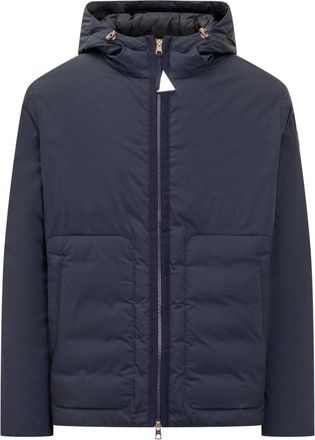 Moncler Dark Blue Solid Hood Jacket