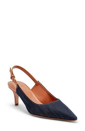 Cinq &agrave; Sept Sylvie Pointed Toe Slingback Pump in Indigo/Saddle at Nordstrom Rack, Size 10.5Us / 40.5Eu