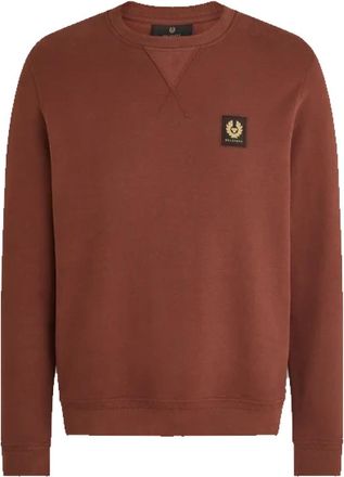 Belstaff Logo Sweatshirt - Heren - Sweatshirts - Bruin - S - Katoen - Hoodies & sweatvesten