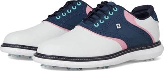 FootJoy Mens FootJoy New Wave Traditions 57959 White Blue Spiked Golf Shoes RHS6815