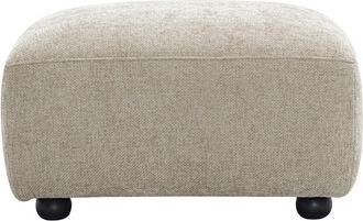 Miliboo Puf Reposapi&eacute;s En Tejido Efecto Terciopelo Texturizado Beige Joya