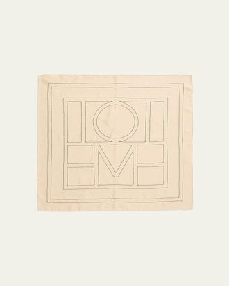 Toteme Embroidered Logo Monogram Silk Scarf