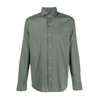 Fedeli Lichtgewicht Donkergroen Shirt met Franse Kraag - Heren - Casual Overhemden - Grijs - 3XL - Katoen - Overhemden