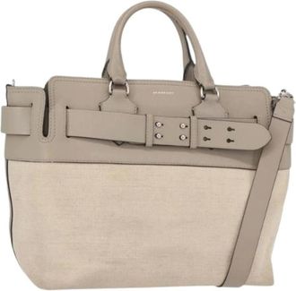 Burberry Pre-owned Handbags, female, Beige, Size: ONE SIZE Pre-owned Canvas handbags