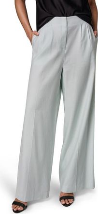 DKNY Wide Leg Linen Blend Pants in Skylight at Nordstrom, Size 14
