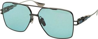 Dita Eyewear Sunglasses Aviator Full Rim, Matte Black Frame And Dark Turquoise Lens