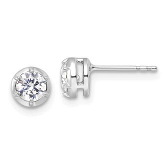 Diamond2Deal 14k White Gold 5/8 ct Lab Grown Diamond Solitaire Stud Earrings VS Clarity, D-E Color