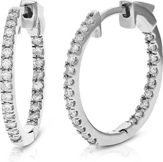 Vir Jewels 1/2 cttw Lab Grown Diamond Hoops Earrings in Sterling Silver With Latch Backs For Women