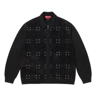 SUPREME FW25 Studded Suede Zip Up Cardigan Black SUP-FW25-162-BLK