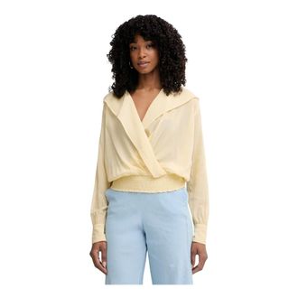 Pinko Pinko, Overhemden, Dames, Geel, S, Katoen, Wikkelblouse