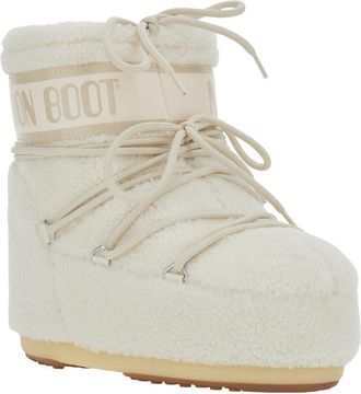 Moon Boot Womens Ankle Boots Icon Low Fleece White