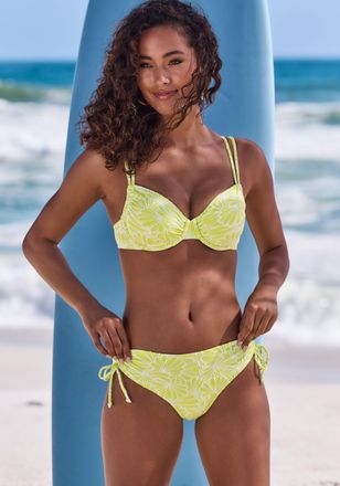 Venice Beach Bikini-Hose VENICE BEACH Peony, Damen, Gr. 36, N-Gr, gr&uuml;n (lime), Recycling-Polyester, Strukturmuster, Badehosen Bikini-Hose, in h&ouml;herer Schnittform u