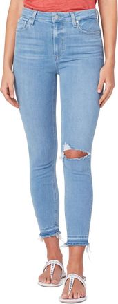 Paige Margot Ripped Crop Skinny Jean In Blue