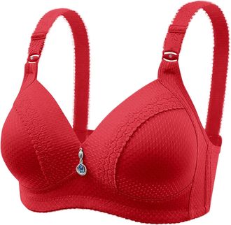 Generic Womens Orthopedic Anti Sagging Bra Bras for Senior Women Posture Correcting Bra Breathable Bras Sports Bra with Cups (Red, E)
