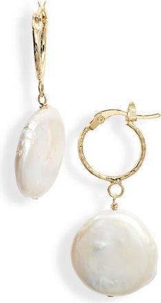 Marida Monet Freshwater Pearl Earrings in Pearl/Gold at Nordstrom