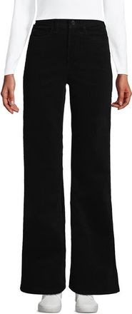 Lands End Corduroy High Rise Classic Flare Pants in Black at Nordstrom, Size 10