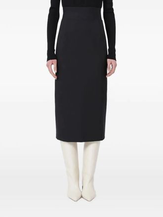 Sportmax Gonna midi con vita elasticizzata - Nero