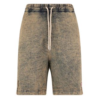 Diesel Denim Shorts, male, Beige, Size: 2XL Brown Denim Striped Shorts for Summer