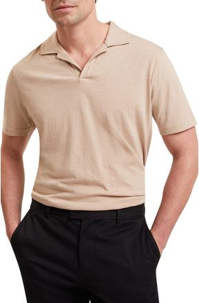 Ted Baker Anito Cotton & Linen Polo in Taupe at Nordstrom, Size 4