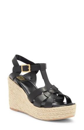 Bruno Magli Estra Espadrille Platform Wedge Sandal in Black at Nordstrom Rack, Size 9.5