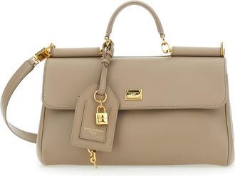Dolce & Gabbana Beige Sicily Medium Satchel