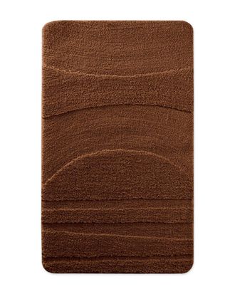 Wecon Home Alfombra de ba&ntilde;o en relieve marr&oacute;n 60x100