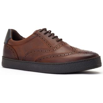 Base London Christo Leren Heren Bruine Veterschoenen