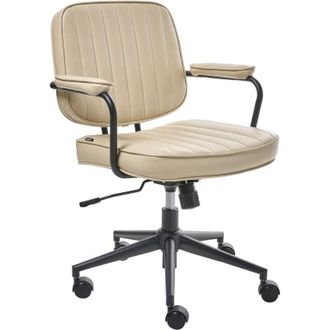 Beliani Desk Chair BERNE Faux Leather Beige