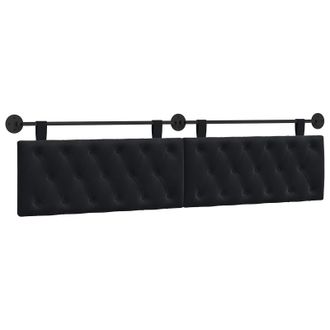 vidaXL Cabecero Colgante Con Luz Led Negro Terciopelo Vidaxl