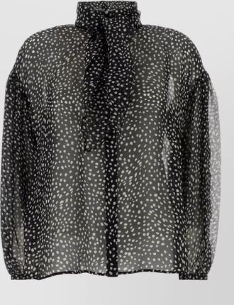 Max Mara polka dot blouse foulard collar bow