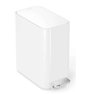 Simplehuman Papelera 5 L, Con Bolsillo Para Bolsa, Blanca Cw2102