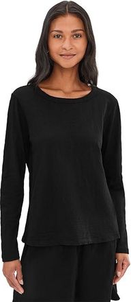 Mod-o-doc Long Sleeve Crew Neck Favorite T-Shirts Womens Clothing Black : LG (US 12-14), Cotton