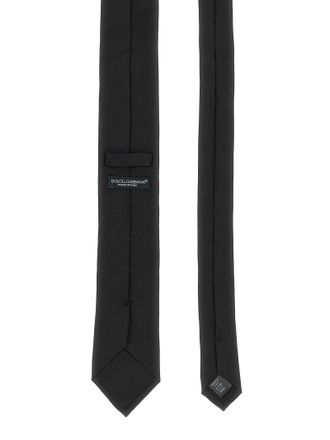 Dolce & Gabbana Silk Jacquard Logo Necktie - Black