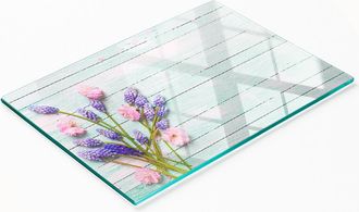 OEM Tabla De Servir De Cristal Para Cocina Con Estampado De Lavanda En La Tabla, 80x52 Cm
