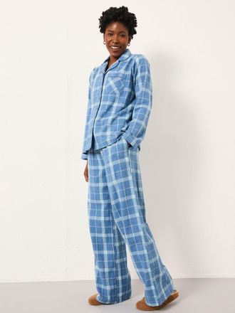 Fat Face FatFace Blue Metallic Check Pyjama Set