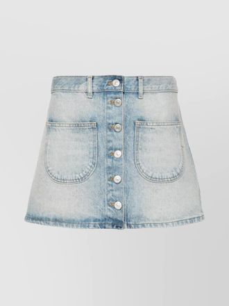 Courr&egrave;ges denim mini skirt