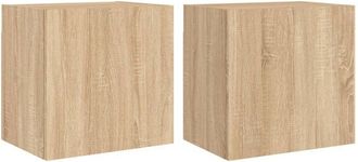 vidaXL Vidaxl - Muebles de tv de pared 2 uds madera roble Sonoma 40,5x30x40 cm