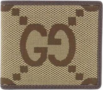 Gucci Pre-owned Jumbo GG Canvas Portemonnee - Dames - Vintage Accessoires - Bruin - ONE Size - Vintage