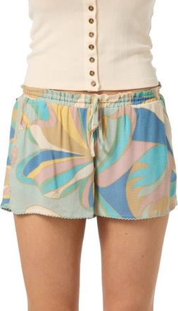 O'Neill Layne Butterfly Print Drawstring Shorts in Desert Sage at Nordstrom, Size Xx-Large