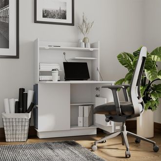 Vicco Escritorio Secretario Alena, Blanco, 85 X 27 Cm, Vicco