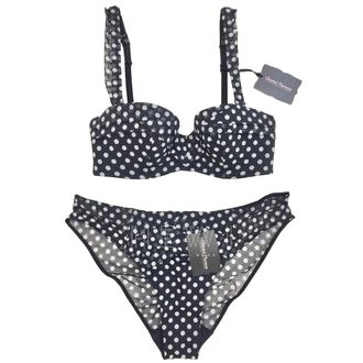 Chantal Thomass Polka Dot Tulle Strapless Bra & Brief Set Size S